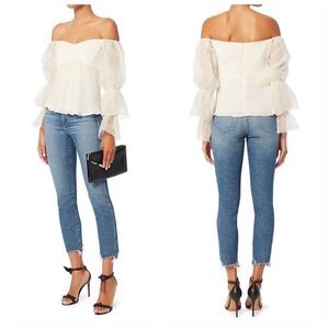 INTERMIX silk off the shoulder top